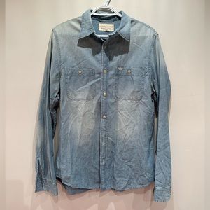 NWOT Denim & Supply men's denim long sleeve collared button down shirt, size M